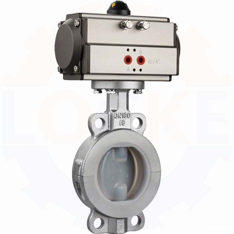 进口气动衬氟蝶阀(图1) 进口气动衬氟蝶阀(图1)