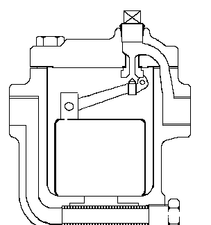 进口倒吊桶式疏水阀工作原理图(图1)